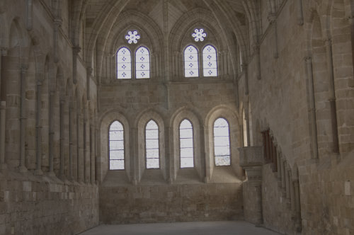 Vista del refectorio del monasterio de Huerta desde la entrada